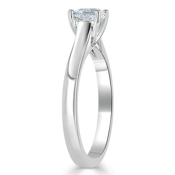 1.0 CT Asscher Cut Solitaire Moissanite Engagement Ring 3