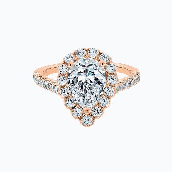 2.0 CT Pear Halo CVD F/VS2 Diamond Engagement Ring 4