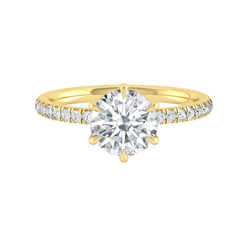 1.85 CT Round Cut Hidden Halo Pave Moissanite Engagement Ring 8