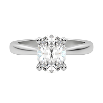 1.33 CT Oval Cut Solitaire Moissanite Engagement Ring 3