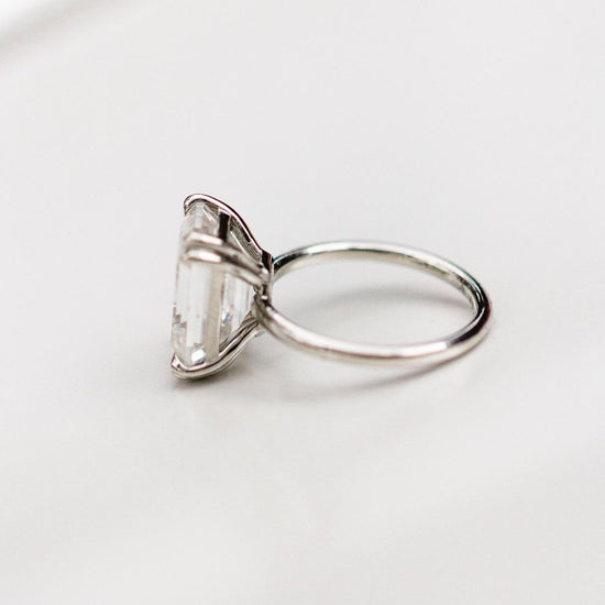 5.60 CT Emerald Cut Double Prong Solitaire Moissanite Engagement Ring 4