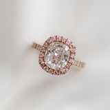 2.30 CT Cushion Halo Moissanite Engagement Ring 6