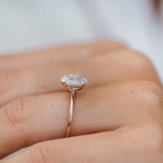 1.85 CT Oval Solitaire Moissanite Engagement Ring 6