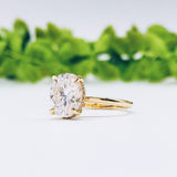 2.72 CT Oval Solitaire Hidden Halo Moissanite Engagement Ring 3