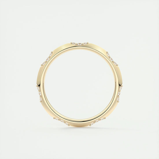 0.09 CT Emerald Lace Style CVD EF/VVS Diamond Wedding Band 10