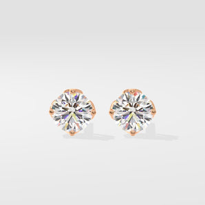 1.0 TCW Round Cut Moissanite Solitaire Stud Earrings 1