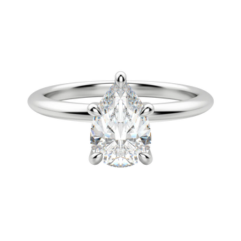 1.33 CT Pear Solitaire Moissanite Engagement Ring With Hidden Halo Setting 4