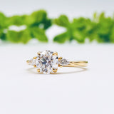 2.65 CT Round Cut Three Stone Moissanite Engagement Ring 5