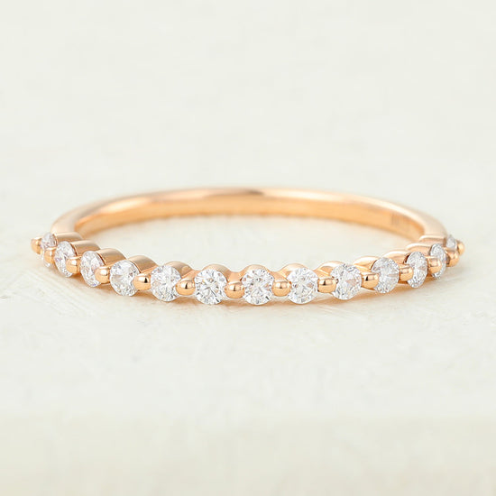 0.31 CT Round Shaped Moissanite Minimalist Wedding Band 1