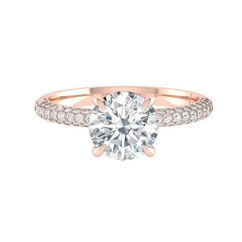 1.85 CT Round Cut Hidden Halo Pave Moissanite Engagement Ring 8