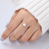 0.68 CT Round Shaped Moissanite Vintage Style  Engagement Ring 6