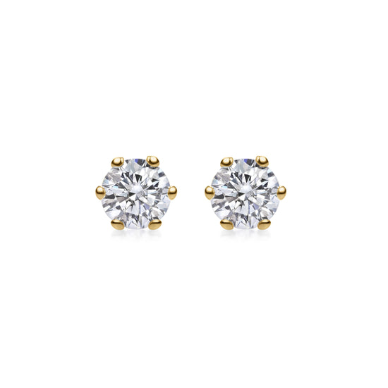 0.5 CT Round Solitaire CVD G/VVS Diamond Earrings 4