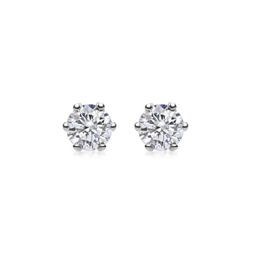0.5 CT Round Solitaire CVD G/VVS Diamond Earrings 1