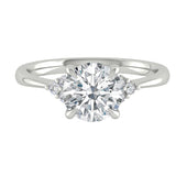 2.65 CT Round Cut Cluster Moissanite Engagement Ring 10