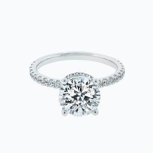 2.0 CT Round Hidden Halo CVD F/VS2 Diamond Engagement Ring 1