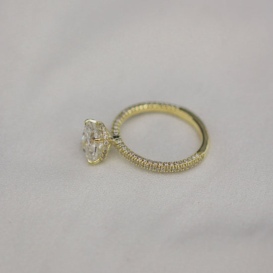 2.0 CT Cushion Hidden Halo & Pave Moissanite Engagement Ring 2