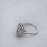 6.58 CT Oval Cut Halo & Pave Moissanite Engagement Ring 3