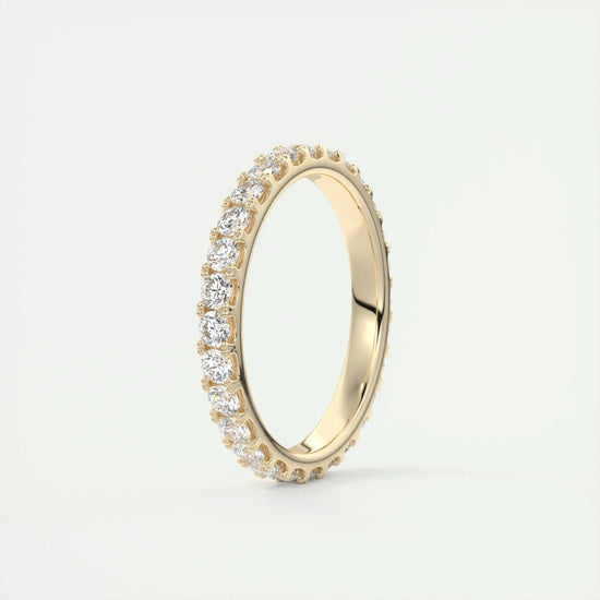 0.84 CT Round Full Eternity CVD EF/VVS Diamond Wedding Band 9