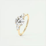 2.0 CT Round Cut Three Stone Moissanite Engagement Ring 12