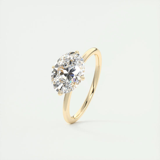 1.91 CT Oval Solitaire Hidden Halo Moissanite Engagement Ring 10