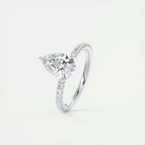 1.93 CT Pear Solitaire Pave Moissanite Engagement Ring 4