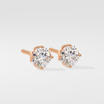1.0 TCW Round Cut Moissanite Solitaire Stud Earrings 4