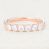 0.6 CT Round Shaped Moissanite Half Eternity Wedding Band 1