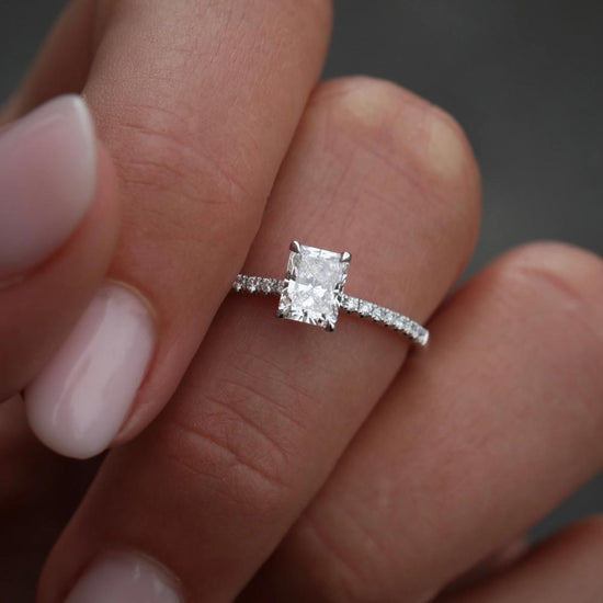 0.70 CT Radiant Solitaire CVD E/VVS1 Diamond Engagement Ring 1