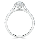 1.0 CT Marquise Cut Halo Moissanite Engagement Ring With Pave Setting 4