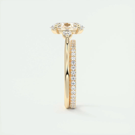 1.91 CT Oval Cut Three Stone Moissanite Engagement Ring 13