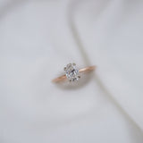 1.33 CT Oval Cut Solitaire Hidden Halo Moissanite Engagement Ring 3