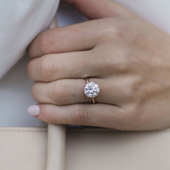 3.0 CT Round Solitaire Moissanite Engagement Ring 1