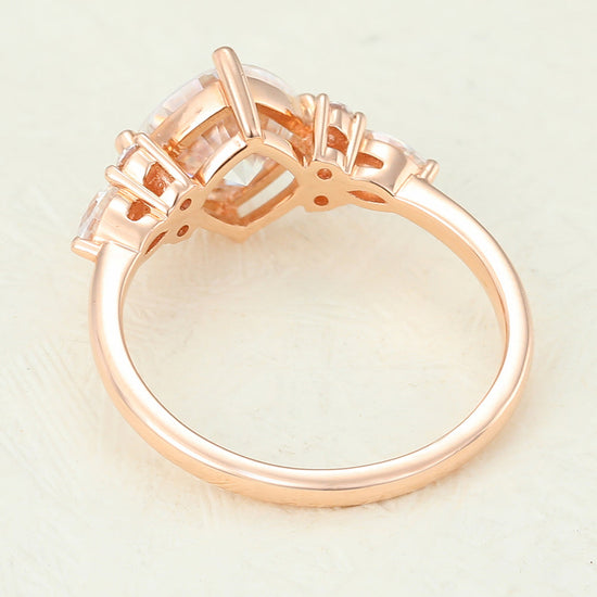 1.44 CT Cushion Shaped Moissanite Cluster Engagement Ring 4