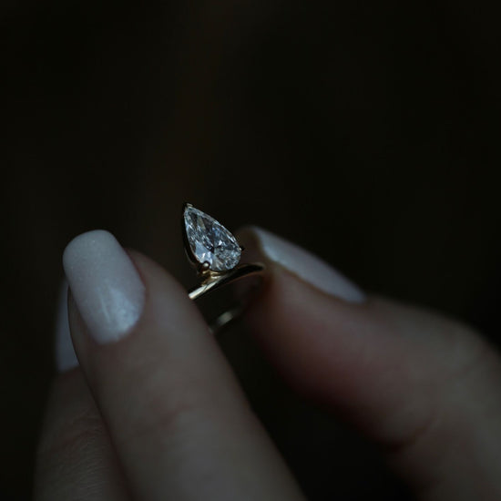 0.93 CT Pear Solitaire CVD F/VVS1 Diamond Engagement Ring 4