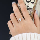 1.33 CT Oval Shaped Moissanite Milgrain Style Engagement Ring 2