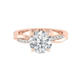 1.85 CT Round Cut Solitaire Twisted Pave Moissanite Engagement Ring 11