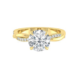 1.85 CT Round Cut Solitaire Twisted Pave Moissanite Engagement Ring 8