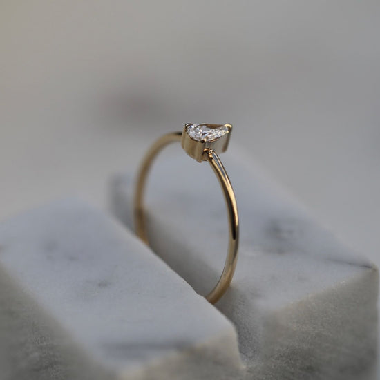 0.20 CT Pear Solitaire CVD F/VVS1 Diamond Engagement Ring 4