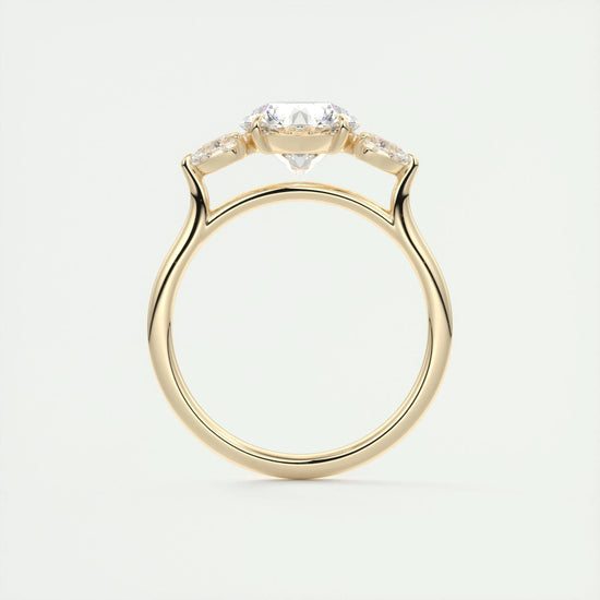 2.0 CT Round Cut Three Stone Moissanite Engagement Ring 15