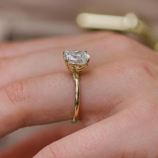 2.80 CT Cushion Solitaire Moissanite Engagement Ring 4