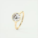 2.0 CT Round Bezel Solitaire Moissanite Engagement Ring 10