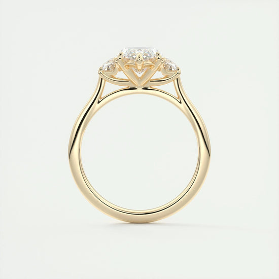 1.98 CT Marquise Cut Three Stone Moissanite Engagement Ring 14