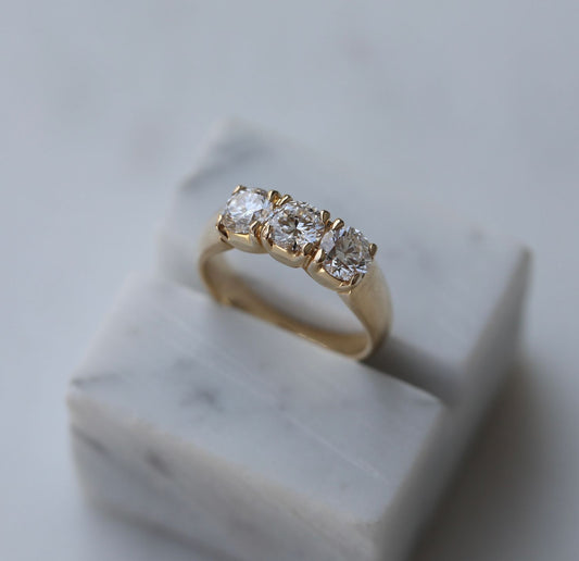 1.50 CT Round Three Stones CVD EF/VS Diamond Wedding Band 2