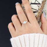 0.68 CT Round Shaped Moissanite Three Stone Engagement Ring 4