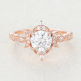 0.90 CT Round Shaped Moissanite Vintage Engagement Ring 1