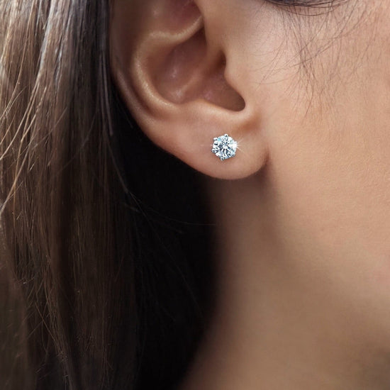 0.5 CT Round Solitaire CVD G/VVS Diamond Earrings 2