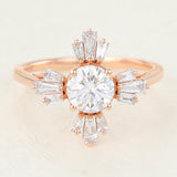 0.68 CT Round Shaped Moissanite Cluster Engagement Ring 1