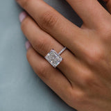 4.79 CT Radiant Solitaire Hidden Halo Moissanite Engagement Ring 1