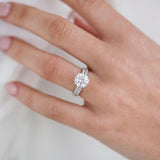 2.50 CT Round Solitaire Hidden Halo Moissanite Engagement Ring 2