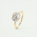 1.91 CT Oval Half Bezel Solitaire Moissanite Engagement Ring 2